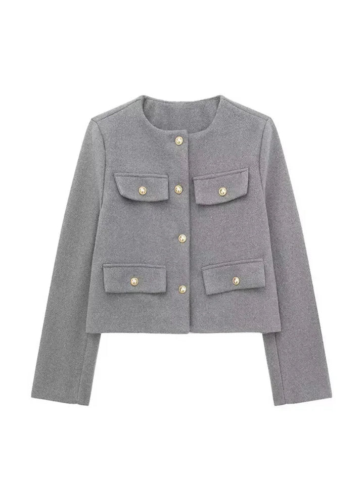 Stylische Winterjacke Mit Knopfdetails Für Damen | Kurz