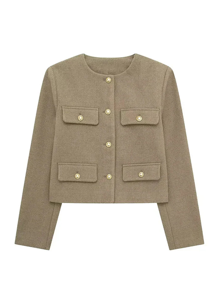 Stylische Winterjacke Mit Knopfdetails Für Damen | Kurz