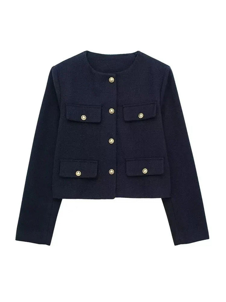 Stylische Winterjacke Mit Knopfdetails Für Damen | Kurz
