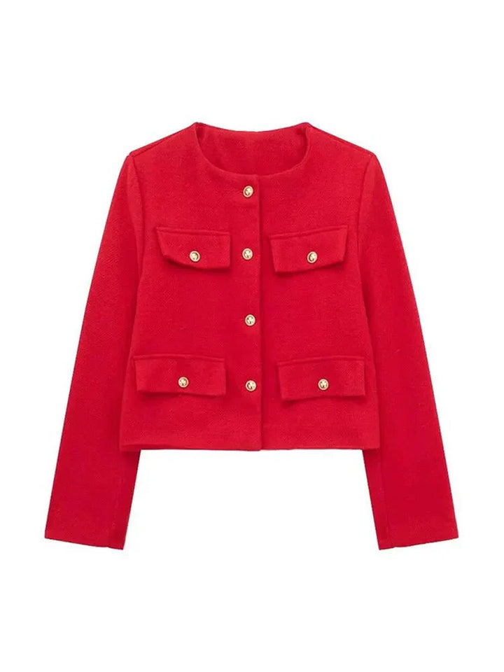 Stylische Winterjacke Mit Knopfdetails Für Damen | Kurz