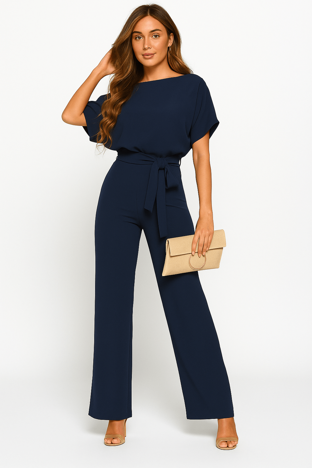 Jumpsuit Mit Bindegürtel Für Damen | Stilvolles Rückendesign