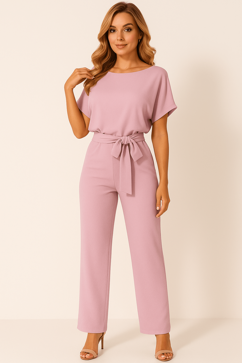 Jumpsuit Mit Bindegürtel Für Damen | Stilvolles Rückendesign