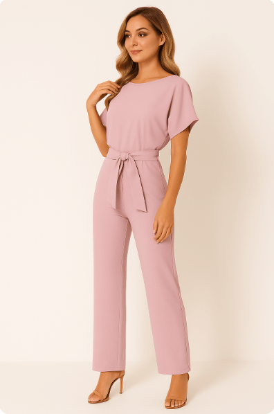 Jumpsuit Mit Bindegürtel Für Damen | Stilvolles Rückendesign
