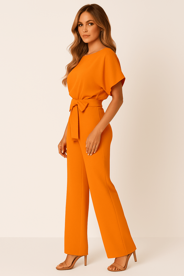Jumpsuit Mit Bindegürtel Für Damen | Stilvolles Rückendesign