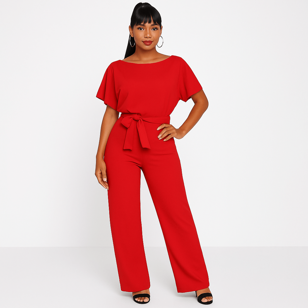 Jumpsuit Mit Bindegürtel Für Damen | Stilvolles Rückendesign