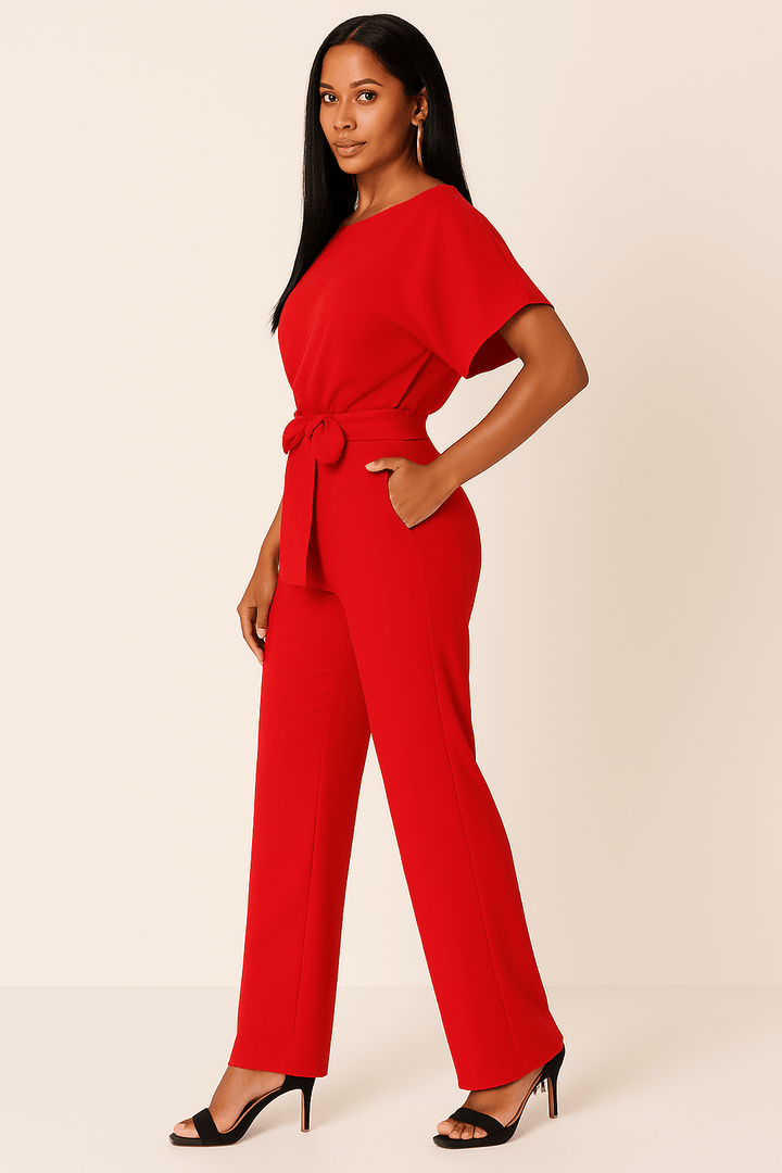 Jumpsuit Mit Bindegürtel Für Damen | Stilvolles Rückendesign