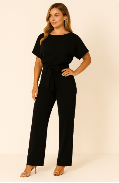 Jumpsuit Mit Bindegürtel Für Damen | Stilvolles Rückendesign