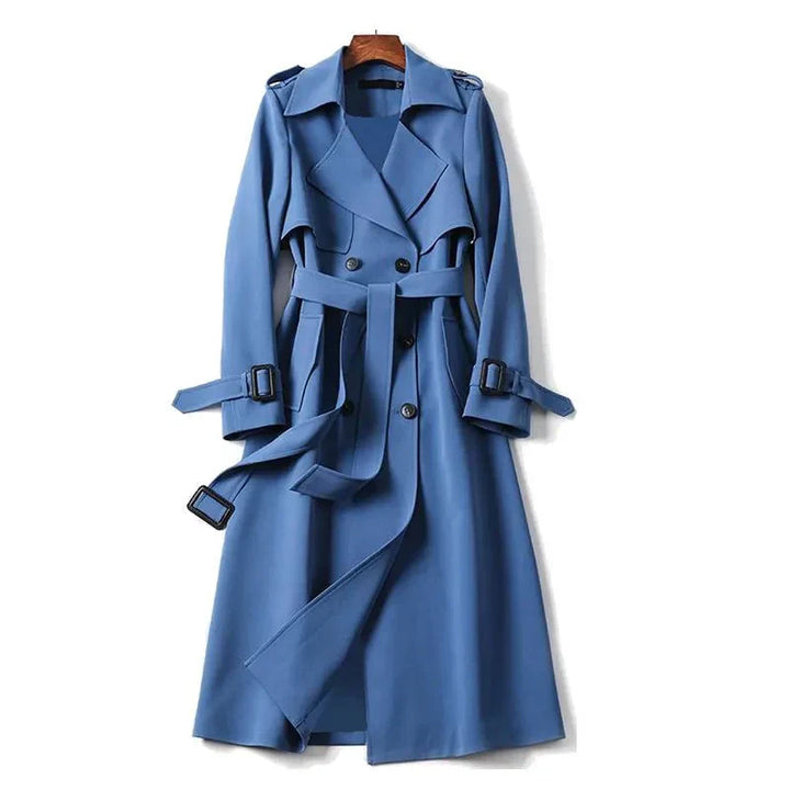 Stylischer Langer Trenchcoat Für Damen | Mit Bindegürtel