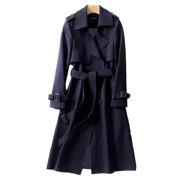 Stylischer Langer Trenchcoat Für Damen | Mit Bindegürtel