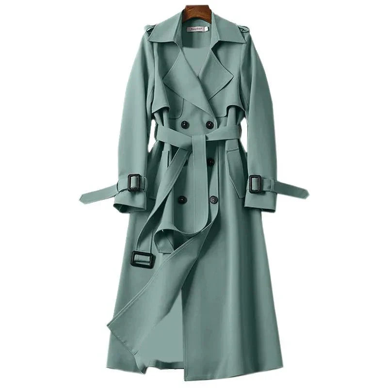 Stylischer Langer Trenchcoat Für Damen | Mit Bindegürtel