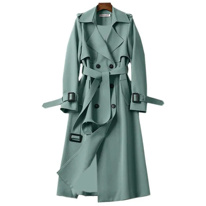 Stylischer Langer Trenchcoat Für Damen | Mit Bindegürtel