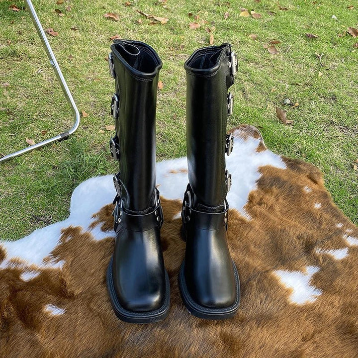 Stylische Schnallenstiefel Mit Blockabsatz | Winter
