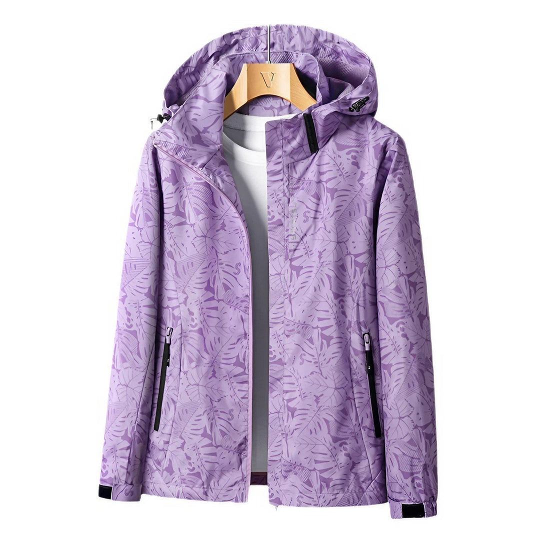 Outdoorjacke Mit Kapuze Für Damen | Mit Bedruckten Ärmeln