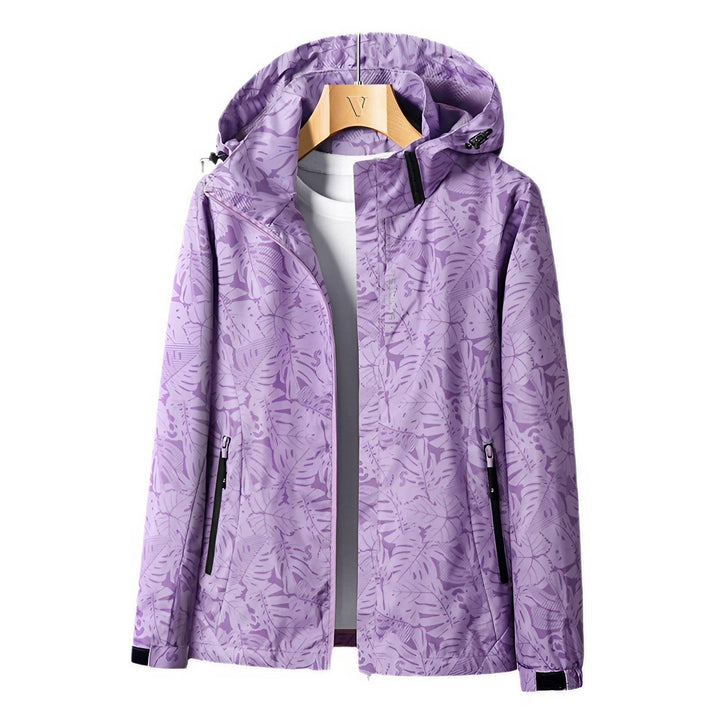 Outdoorjacke Mit Kapuze Für Damen | Mit Bedruckten Ärmeln
