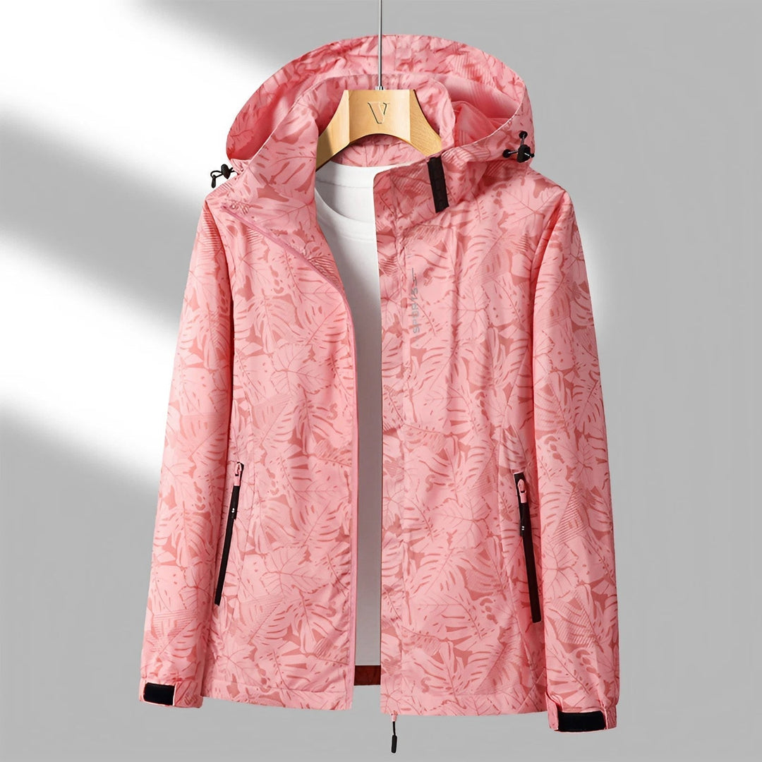 Outdoorjacke Mit Kapuze Für Damen | Mit Bedruckten Ärmeln