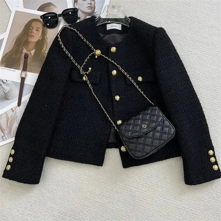 Stylischer Button-Down-Blazer Für Damen | Rundhals