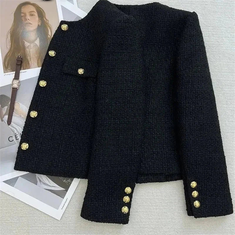 Stylischer Button-Down-Blazer Für Damen | Rundhals