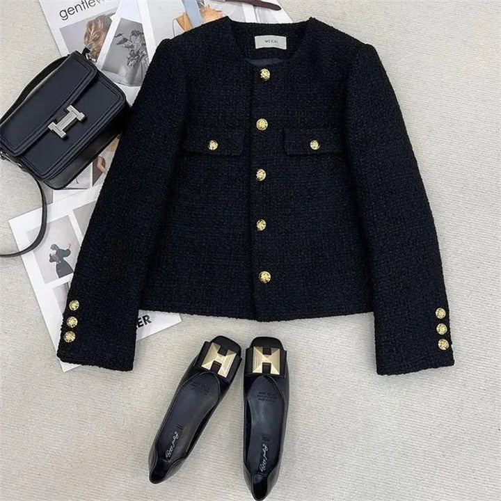 Stylischer Button-Down-Blazer Für Damen | Rundhals