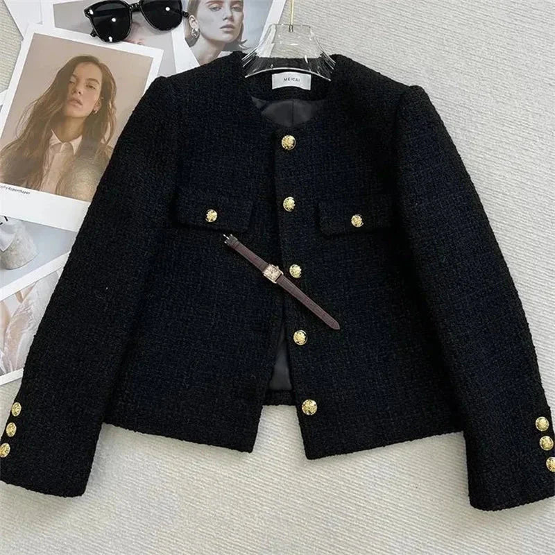 Stylischer Button-Down-Blazer Für Damen | Rundhals