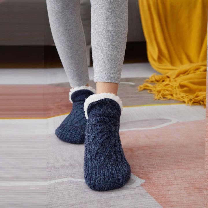 Gestrickte Hausschuhsocken Für Damen | Mit Fleece-Innenfutter