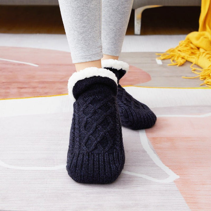 Gestrickte Hausschuhsocken Für Damen | Mit Fleece-Innenfutter