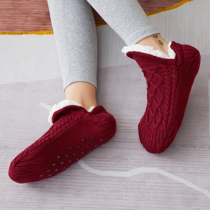 Gestrickte Hausschuhsocken Für Damen | Mit Fleece-Innenfutter