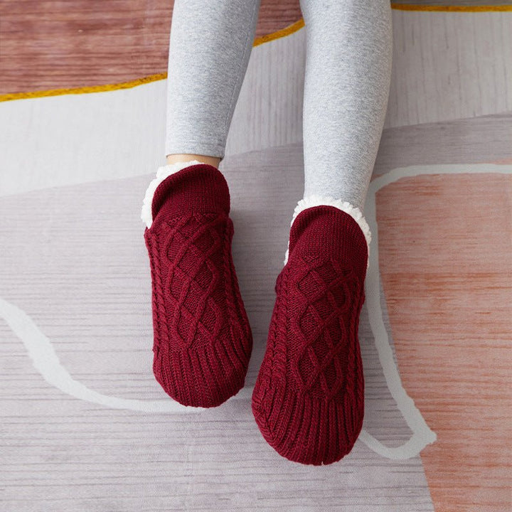 Gestrickte Hausschuhsocken Für Damen | Mit Fleece-Innenfutter