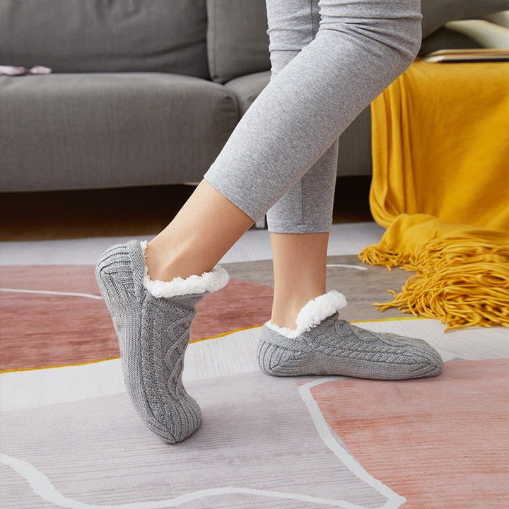 Gestrickte Hausschuhsocken Für Damen | Mit Fleece-Innenfutter