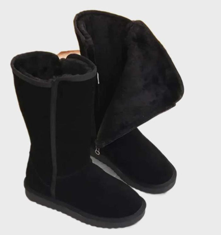 Stylische Winterstiefel Aus Wildleder Für Damen | Reißverschluss