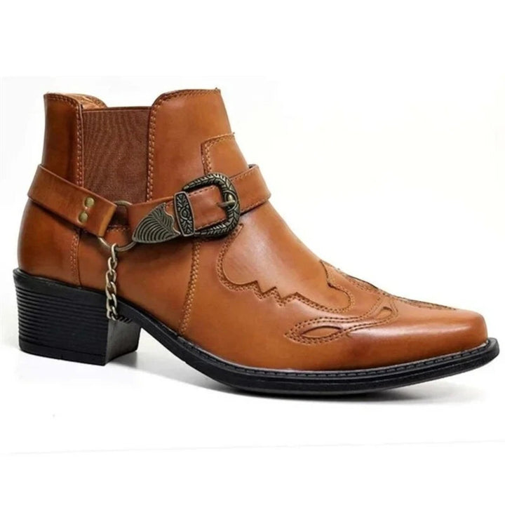 Célian | Elegante Stiefelette Mit Schnalle Für Männer | Cowboy
