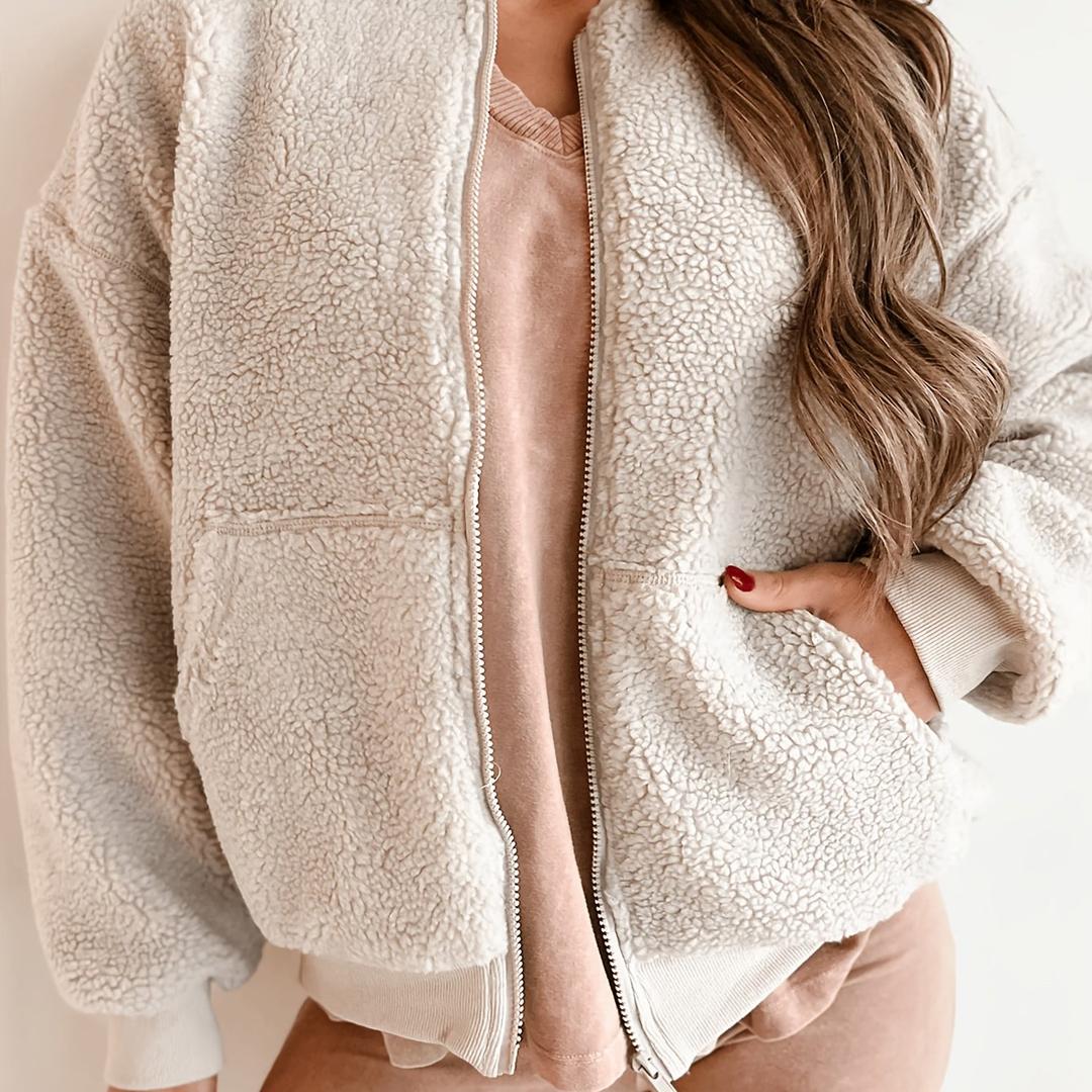 Klassische Teddyjacke Für Damen | Reißverschluss