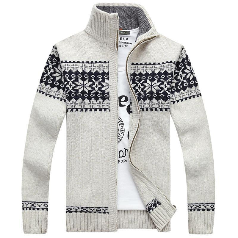 Herren Weihnachts-Strickjacke Mit Reißverschluss | Langarm