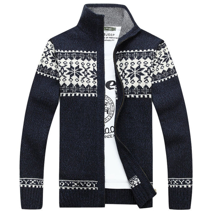 Herren Weihnachts-Strickjacke Mit Reißverschluss | Langarm