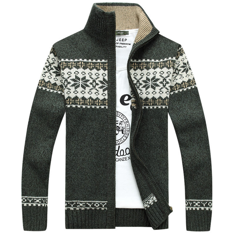 Herren Weihnachts-Strickjacke Mit Reißverschluss | Langarm