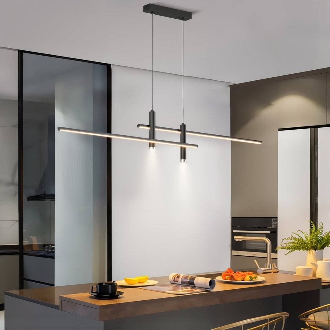 LED Linear Ceiling Pendant Light Dimmable & Adjustable Drop