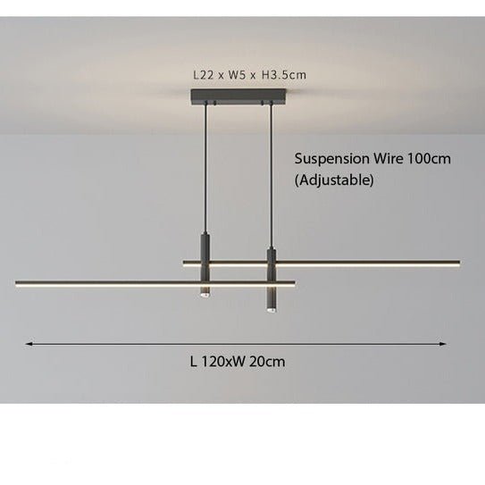 LED Linear Ceiling Pendant Light Dimmable & Adjustable Drop