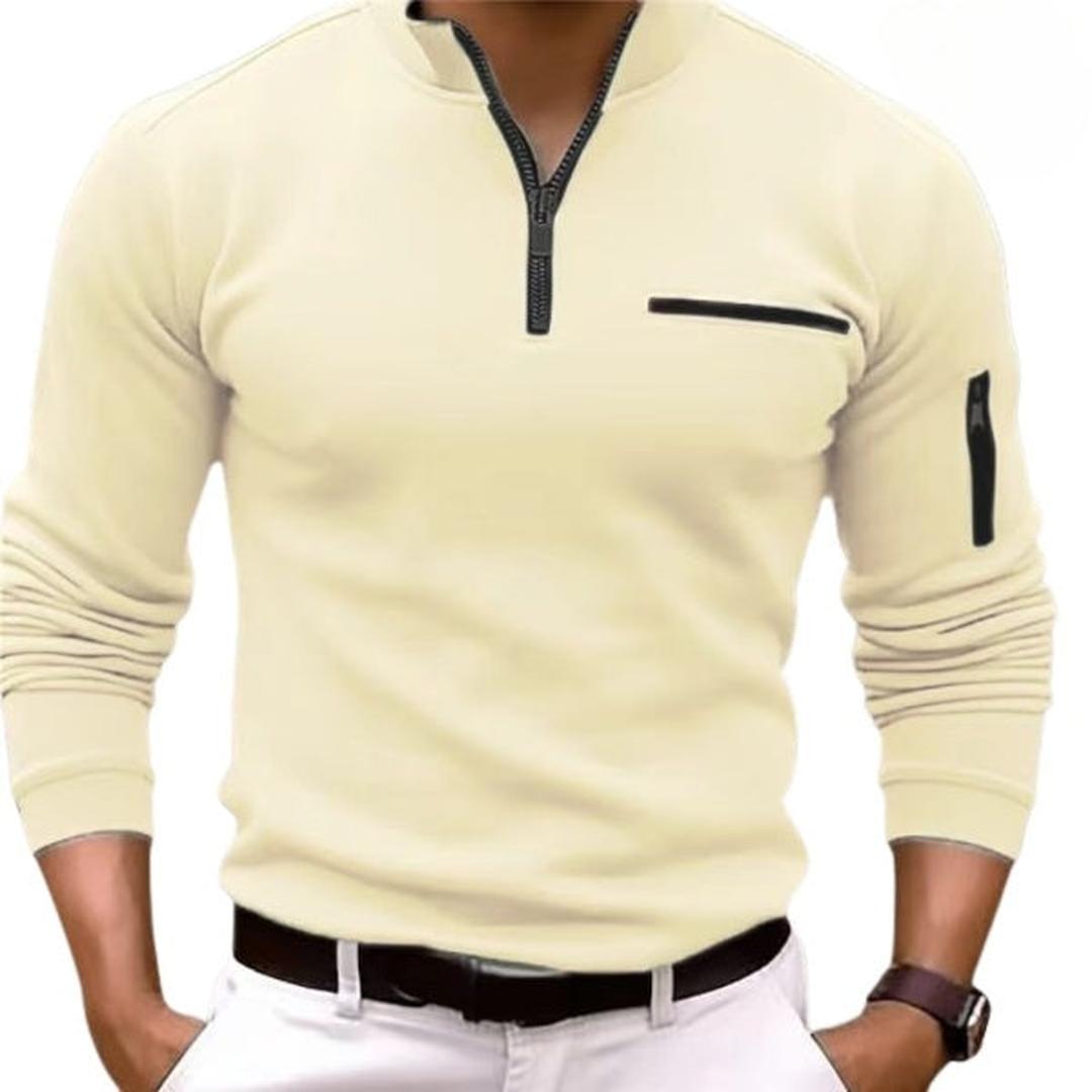 Lässiger Pullover Mit Stehkragen Für Herren | Halber Reißverschluss