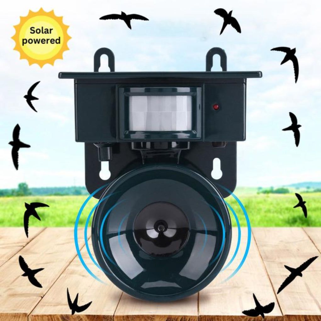 Solar Powered Bird Deterrent Motion Activated Sound Repeller