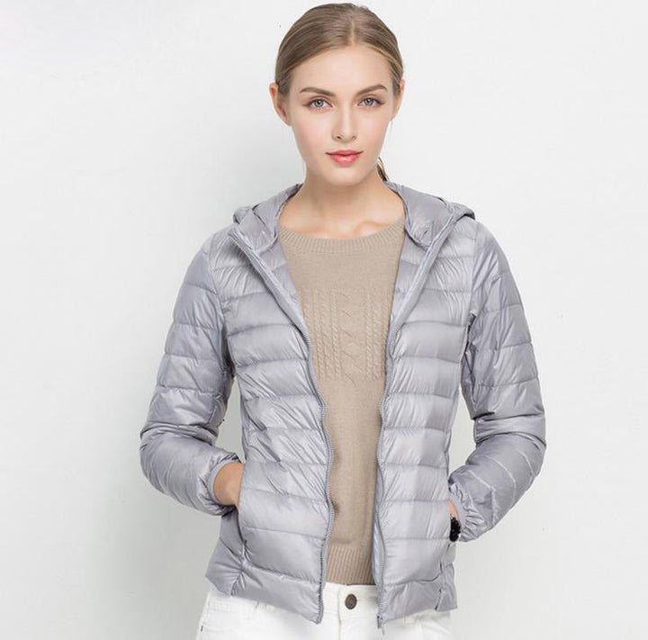 Stylische Daunenjacke Mit Reißverschluss Für Frauen | Warm