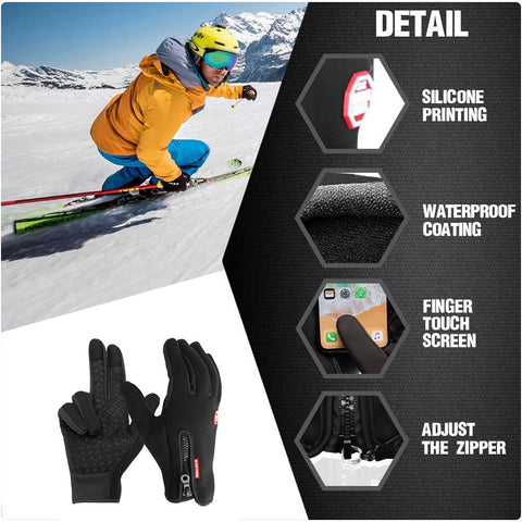 Insulated Winter Gloves Non-Slip Grip Gloves for Cycling and Skiing