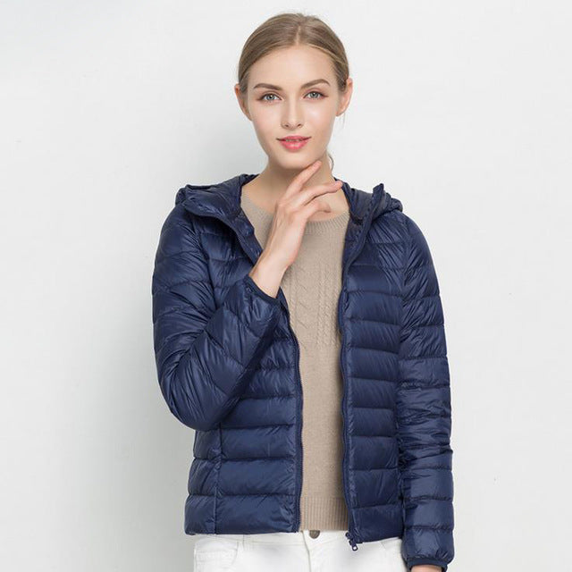 Stylische Daunenjacke Mit Reißverschluss Für Frauen | Warm
