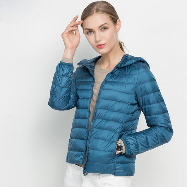 Stylische Daunenjacke Mit Reißverschluss Für Frauen | Warm