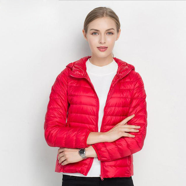 Stylische Daunenjacke Mit Reißverschluss Für Frauen | Warm