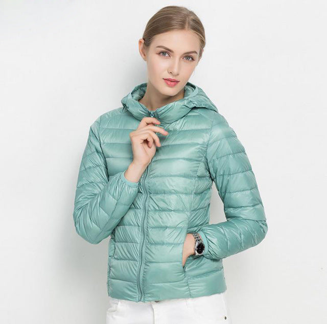 Stylische Daunenjacke Mit Reißverschluss Für Frauen | Warm