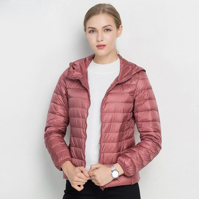 Stylische Daunenjacke Mit Reißverschluss Für Frauen | Warm