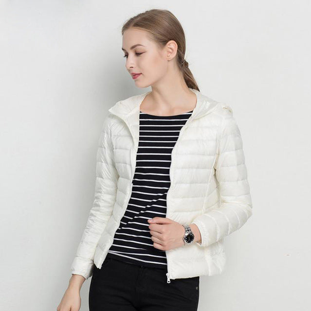 Stylische Daunenjacke Mit Reißverschluss Für Frauen | Warm