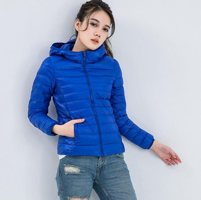 Stylische Daunenjacke Mit Reißverschluss Für Frauen | Warm