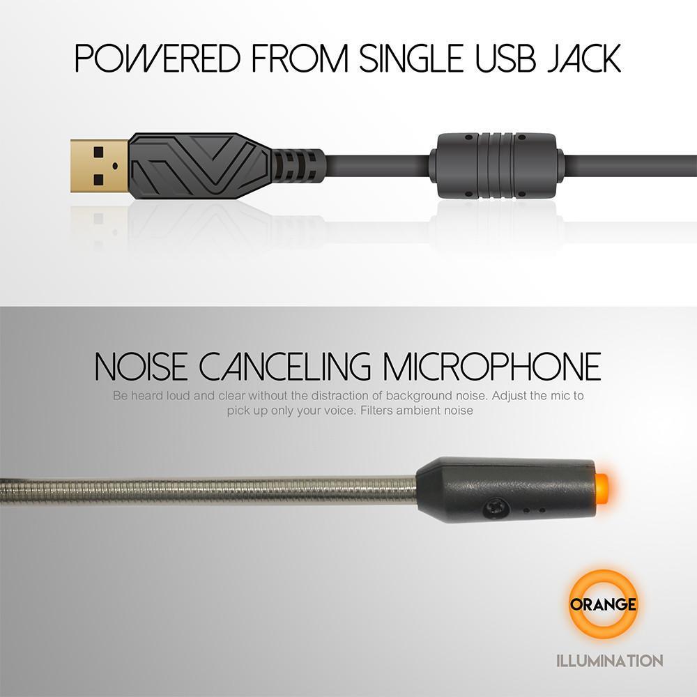 Trådbundna gaminghörlurar 7.1 surroundljud med LED