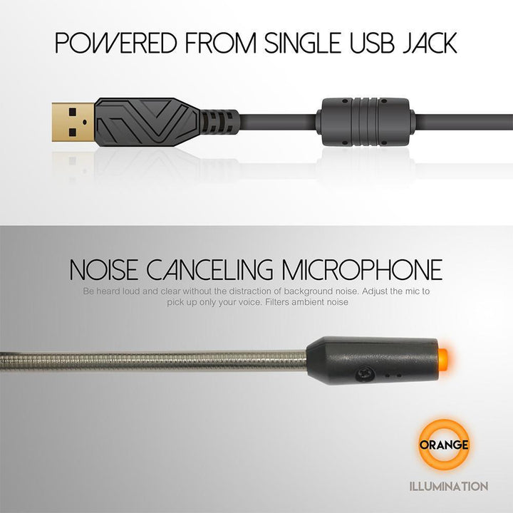 Trådbundna gaminghörlurar 7.1 surroundljud med LED