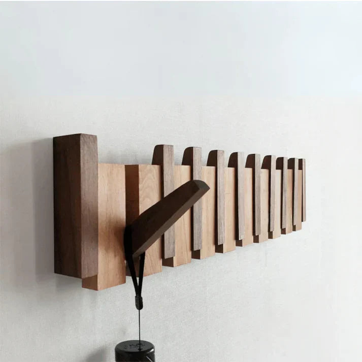 Foldable Wall Coat Rack Space Saving Storage with Hidden Hooks